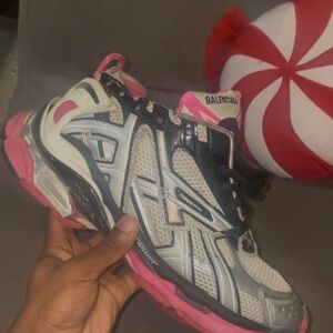 Balenciaga White and Pink Athletic Shoes